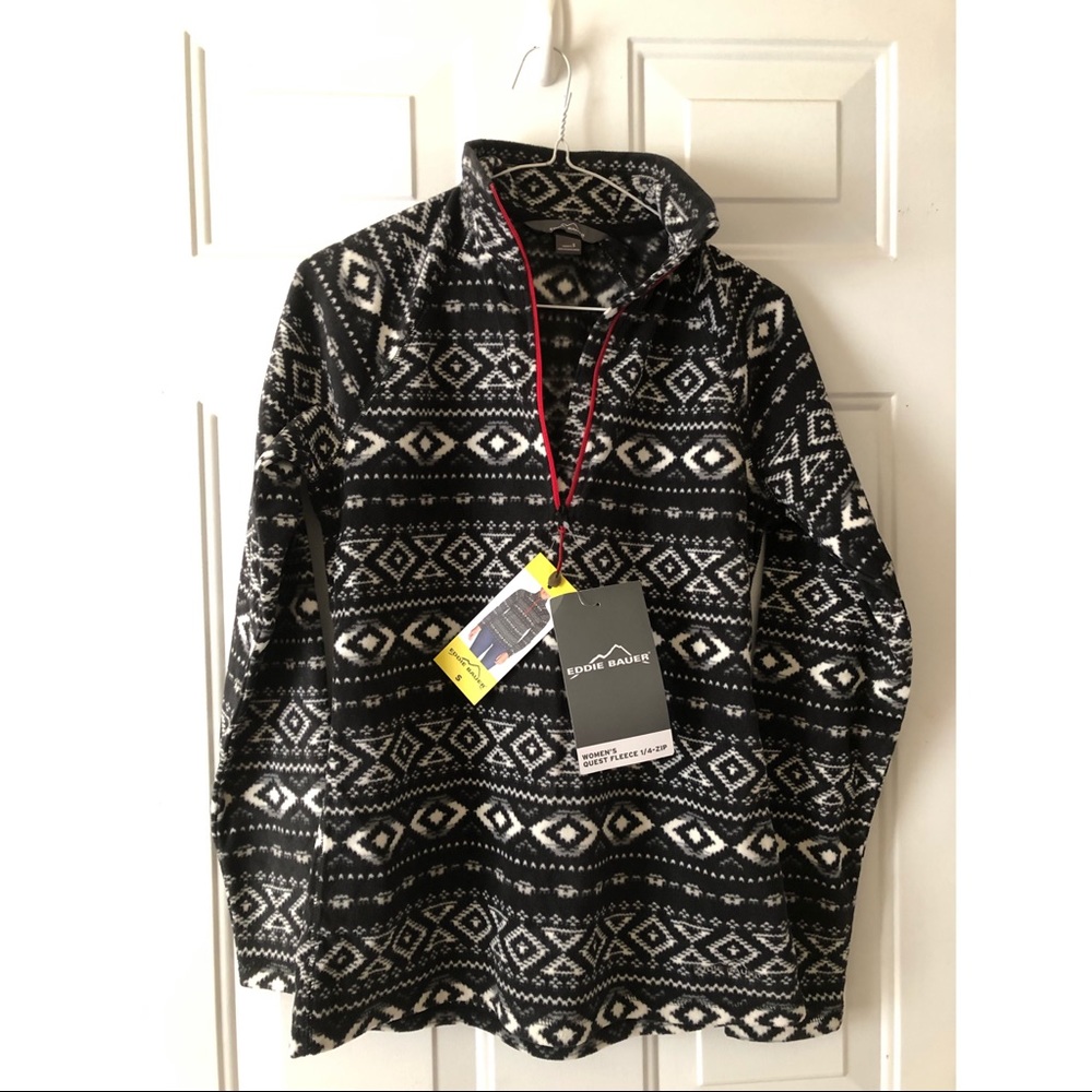 Eddie Bauer Womens Quest Fleece 1/4-zip Printed